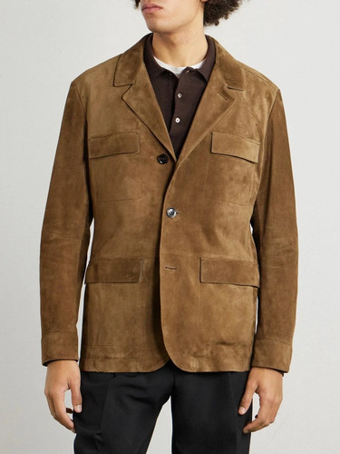 Veste blazer cuir marron - blazer,