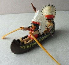 Ancien canot / canoé, indien / trappeur / Western, Playmobil, 1974