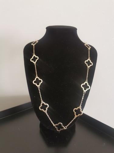 Collier sautoir maille - , trèfle