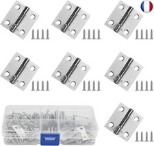 OTTYMO 30 Pcs Mini Charnières en Acier Inox Petit Paumelle + Vis Charniere 