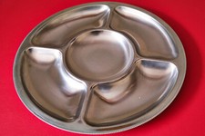 Grand plat de service compartimenté en inox Le grün du vert