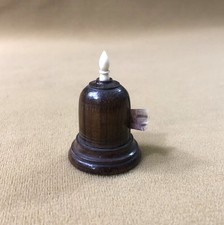 ancien mètre ruban de couture en bois forme de cloche Couturière Dévidoir 4 cm