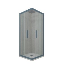 CABINE PAROIS DOUCHE D'ANGLE COULISSANTE EN PVC BLEU NAVY KOLORS