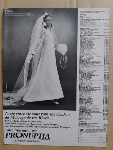 Pronuptia publicité 1972 - -,