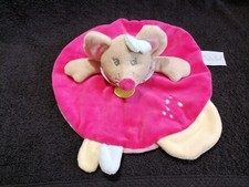 doudou plat rond souris rouge