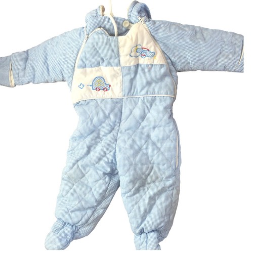 Baby blue gingham hooded - baby,