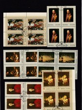 20  blocs  de 4  oblitérés