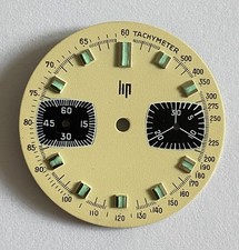 NEUF @ CADRAN DE MONTRE MARQUE LIP CHRONOGRAPH @ 29,5 MM DIAL @ CHRONO VALJOUX