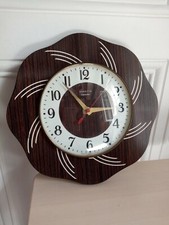 Horloge vintage formica fleur, Vedette Transistor, quartz neuf