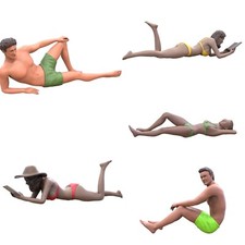 Strand Loisirs Chiffres Lot 1:24 (7,7cm) non Peinte, 1/24 Diorama (5 Chiffres)