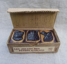 ANCIENNE BOÎTE DE 6 TAMPONS - LES JOUETS DES PETITS GARÇONS - ANNÉES 50