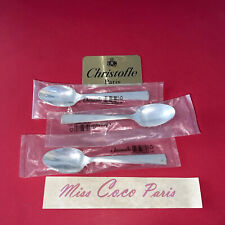 3 CUILLÈRES ENTREMETS CHRISTOFLE   ACIER NEUVES BLiSTERS FERMES 17CM