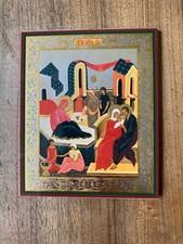 Icône russe orthodoxe de la Nativité de la Vierge Marie