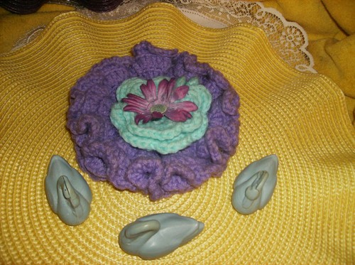 New crocheted wall plaque - new,