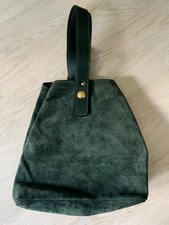 Sac seau Lancel vert foncé et doré vintage