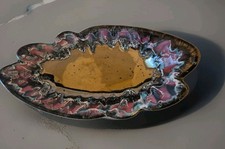 ANCIEN PLAT COUPE A FRUITS SIGNÉ VALLAURIS  FAIT MAIN Vintage 39x19 Cm