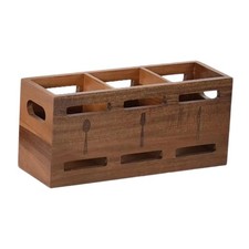 Organisateur de couverts en bois, support à couverts, présentoir pour