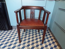 Fauteuil bois cuir - bois, cuir-art