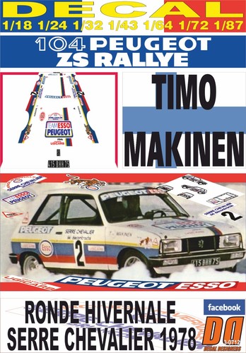 Decal peugeot 104 - 104, makinen