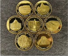 7 pièces de collection " 7 merveilles du monde " neuves et avec leur capsule