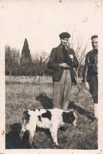 ANCIENNE PHOTOGRAPHIE COLLECTION CHASSE CHASSEUR SON CHIEN ET SON FUSIL
