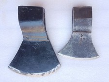 Lot ancienne hache doloire ancien outil fer forgé axe bûcheron art populaire 