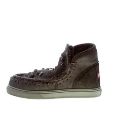 MOU chaussures femme Black shipskeen Mini Eskimo Sneaker ankle boot rhinestones