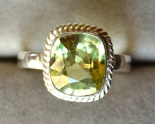 Saphir Jaune de Ceylan de 6,97 ct - Bague Argent 925 - Certificat AGI