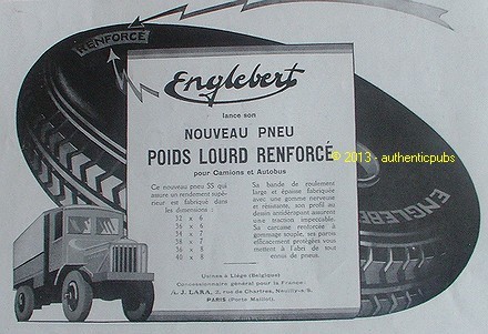 Publicite pneu englebert - publicite, poids