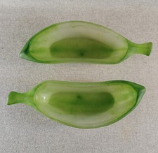 BELLE ENSEMBLE DE DEUX RAVIER FEUILLES EN PÂTE DE VERRE LA ROCHERE GOUT DAUM