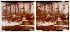 Bretagne.Saint-Malo.Les Morutiers.Bateaux de Pêche.Boats.Stereo sur verre.6x13cm