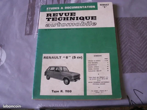 Revue technique renault - renault, 6