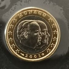 1 EURO 2001 RAINIER III & PRINCE ALBERT MONACO SCELLEE ISSUE DU COFFRET BU