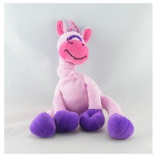 Doudou cheval rose violet