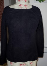 Pull CYRILLUS t2 38 environ bleu marine cotelé