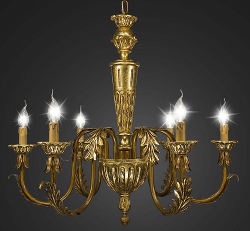 Lustre bois fer forgé - lustre,