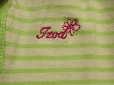 IZOD polo shirt 6X classic stripes 1980s flower embroidery spandex