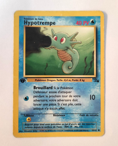 Carte pokemon hypotrempe - carte,