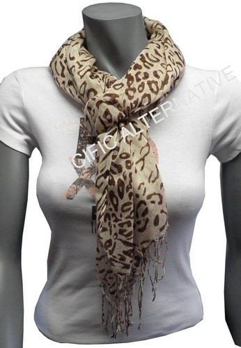 Grand foulard beige marron - foulard, à