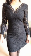 Robe noire dentelle chic H&M 34 36