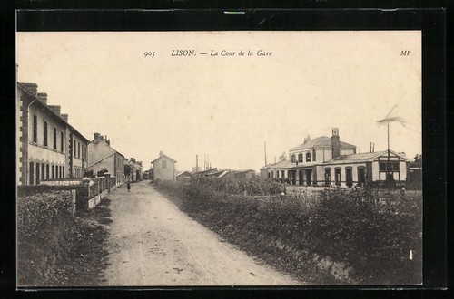 Cpa lison cour gare - cpa, lison,