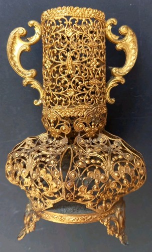 Ancien vase filigrane doré - ancien,