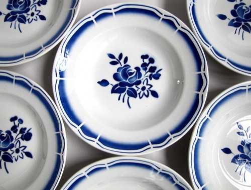 Assiettes creuses bleue - creuses,