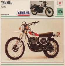 Fiche Moto YAMAHA 500 XT 1976 JAPON