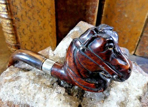 Pipe bois sculpté motif - pipe,