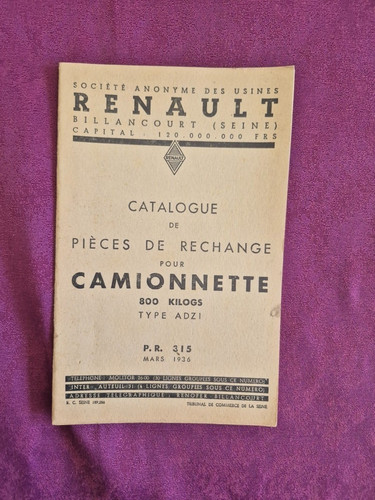 Renault camionnette type adz - camionnette,