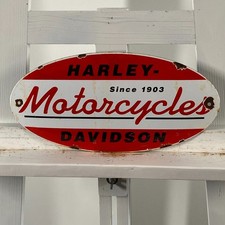 Plaque émaillée Harley-Davidson - 30 x 15 cm (11,8 x 5,9") - Belle enseigne...