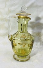 SEVRES FLACON CARAFE A EAU DE MELISSE CRISTAL GRAVE DE COULEUR COLORE BACCARAT