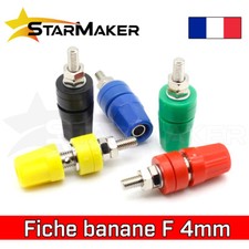 Fiche banane femelle à vis 4mm - Prise embase chassis Borne Banana plug trouée