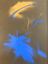 belle Peinture gouache dessin abstrait 1964 Papier Abstraction À Identifier Art